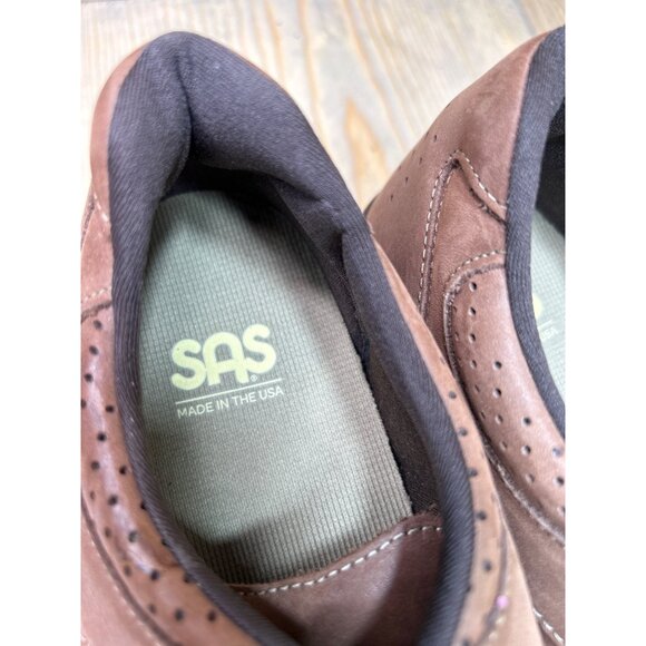 NEW SAS Womens 8WW Brown Leather Lace-Up Comfort Shoes - Picture 3 of 7